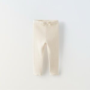 NWT Zara 2-3Y knit ribbed leggings with ruffles